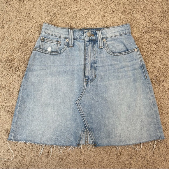 Madewell Rigid Denim A-Line Mini Skirt: Cutout Edition - Picture 3 of 14
